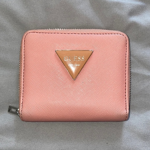 Guess Handbags - Baby Pink Zipper Wallet — GUESS